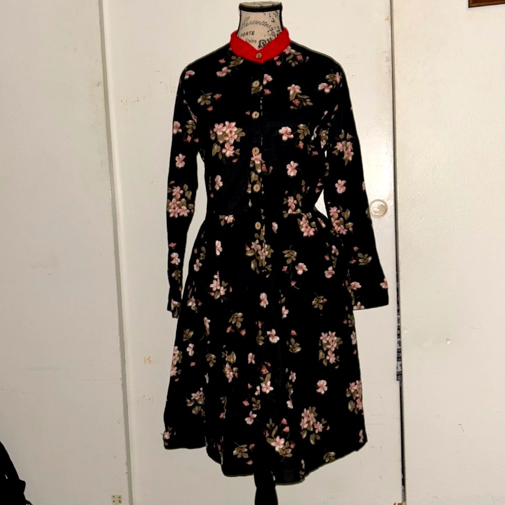 NWOT MissLook Long Sleeve Elastric Waist Sz S Floral Dress